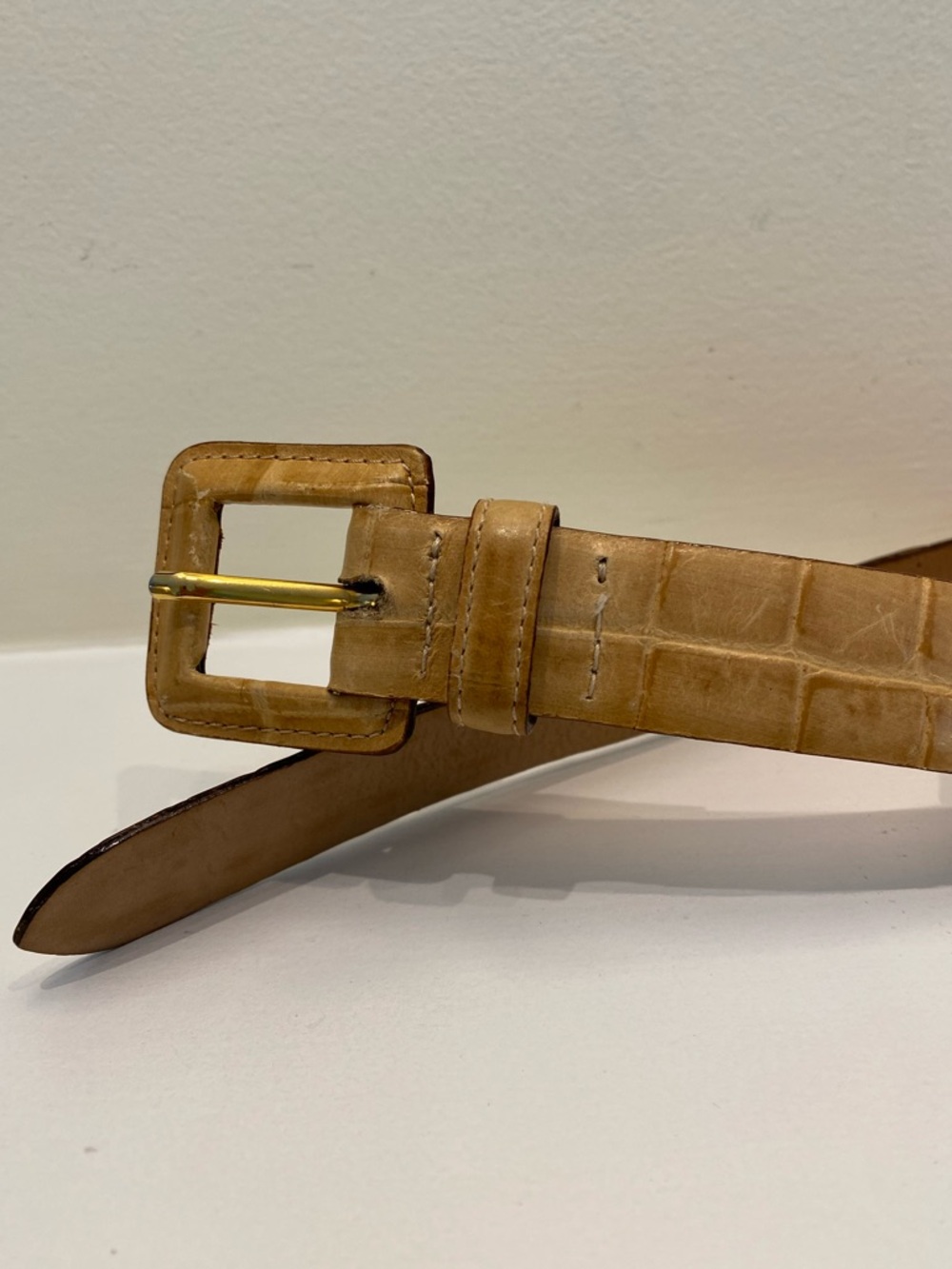 Talbots Tan Italian Leather Women’s Belt 1” wide XL